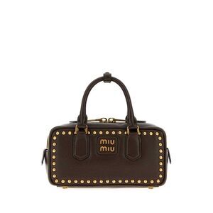 Miu Miu Women Dark Brown Leather Arcadie Handbag